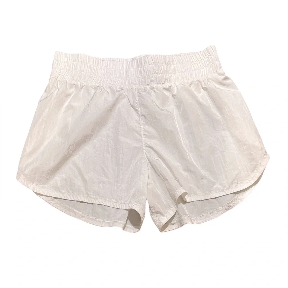 Onzie Yoga Flow Nylon White Parachute Shorts Womens Medium / Large
